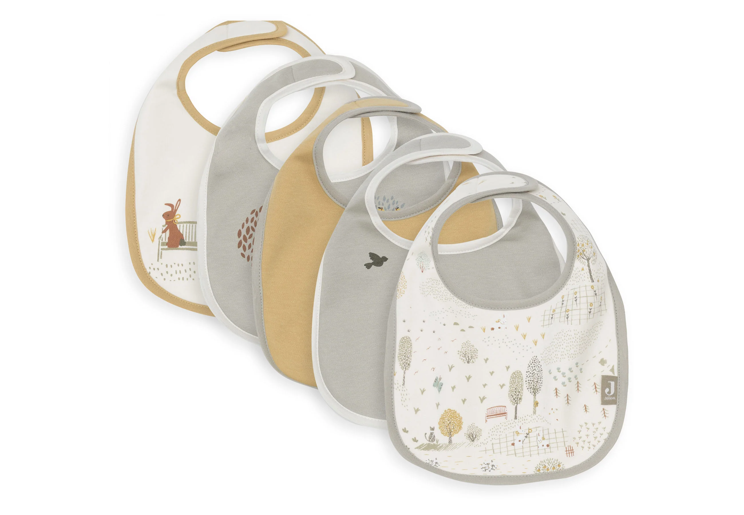 Bavoir Jersey Imperméable - Tiny Park - 5 Unités
