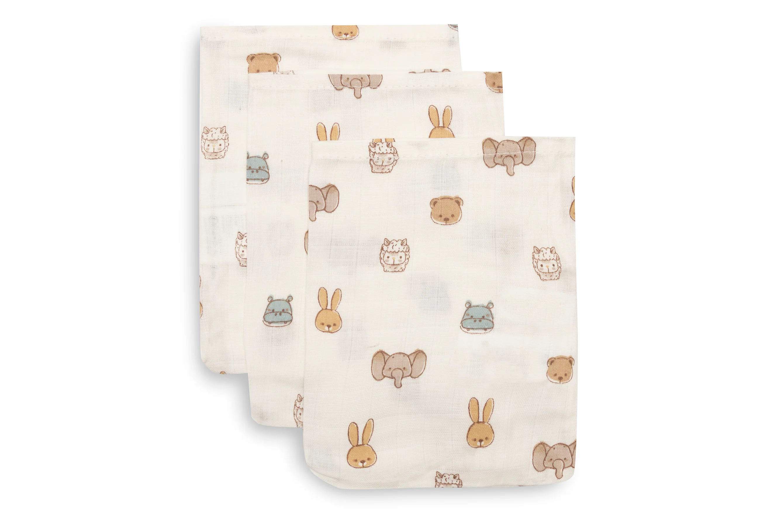 Gant de toilette gaze de Coton 15x20cm - Jollies - 3 Unités