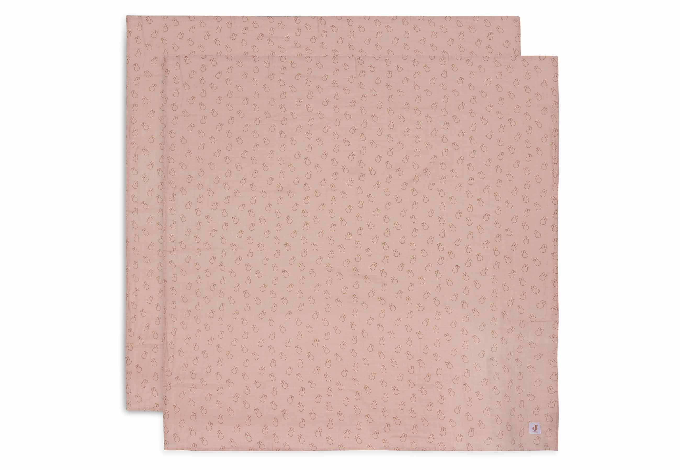 Lange gaze de coton 115x115cm - 115x115cm Miffy Silhouettes - 2 Unités