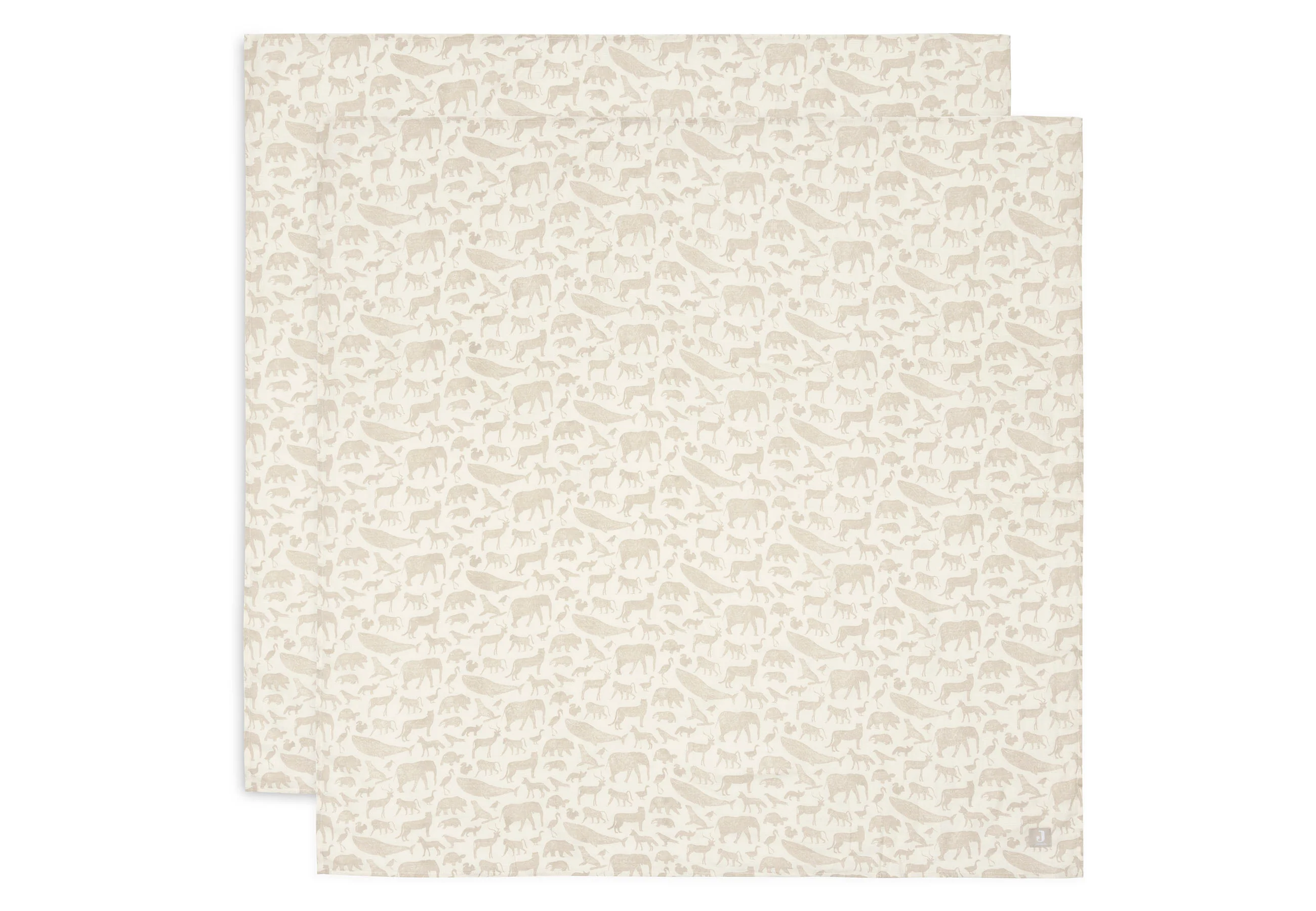 Lange gaze de coton 115x115cm - Animals - 2 Unités