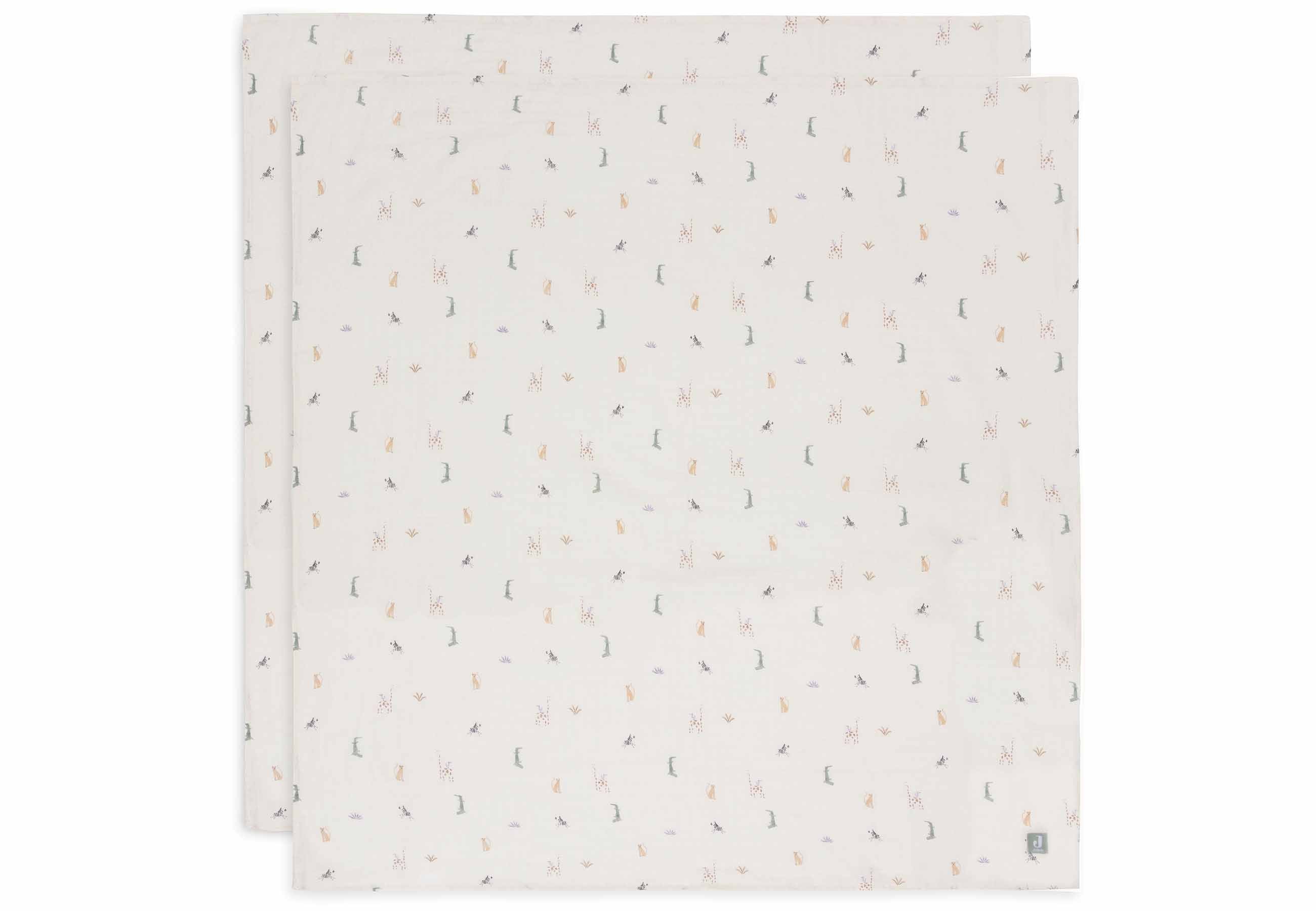Lange gaze de coton 115x115cm - Jungle Jambo - 2 Unités