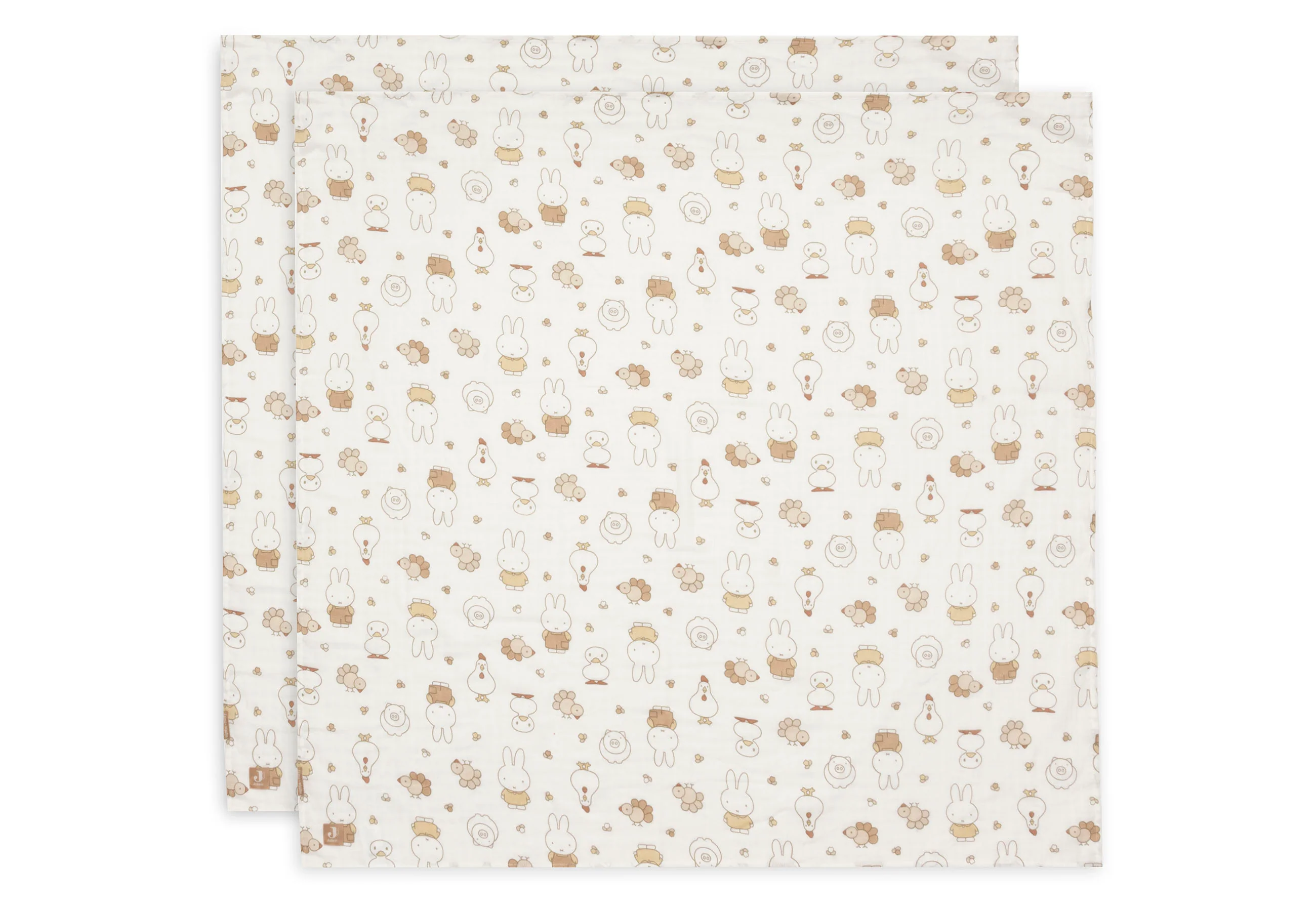 Lange Gaze de Coton 115x115cm - Miffy Family Farm - 2 Unités