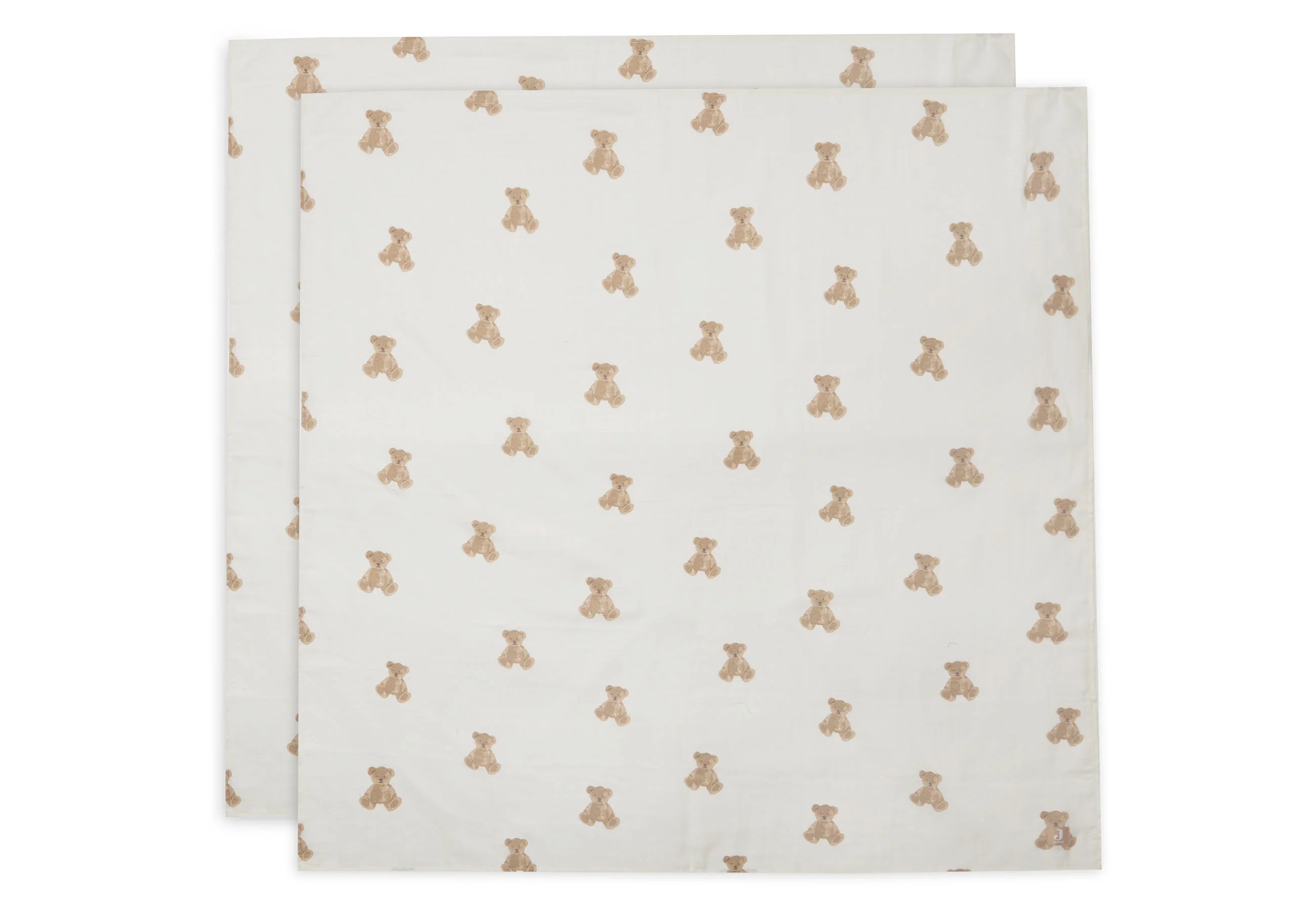 Lange gaze de coton 115x115cm - Teddy Bear - 2 Unités
