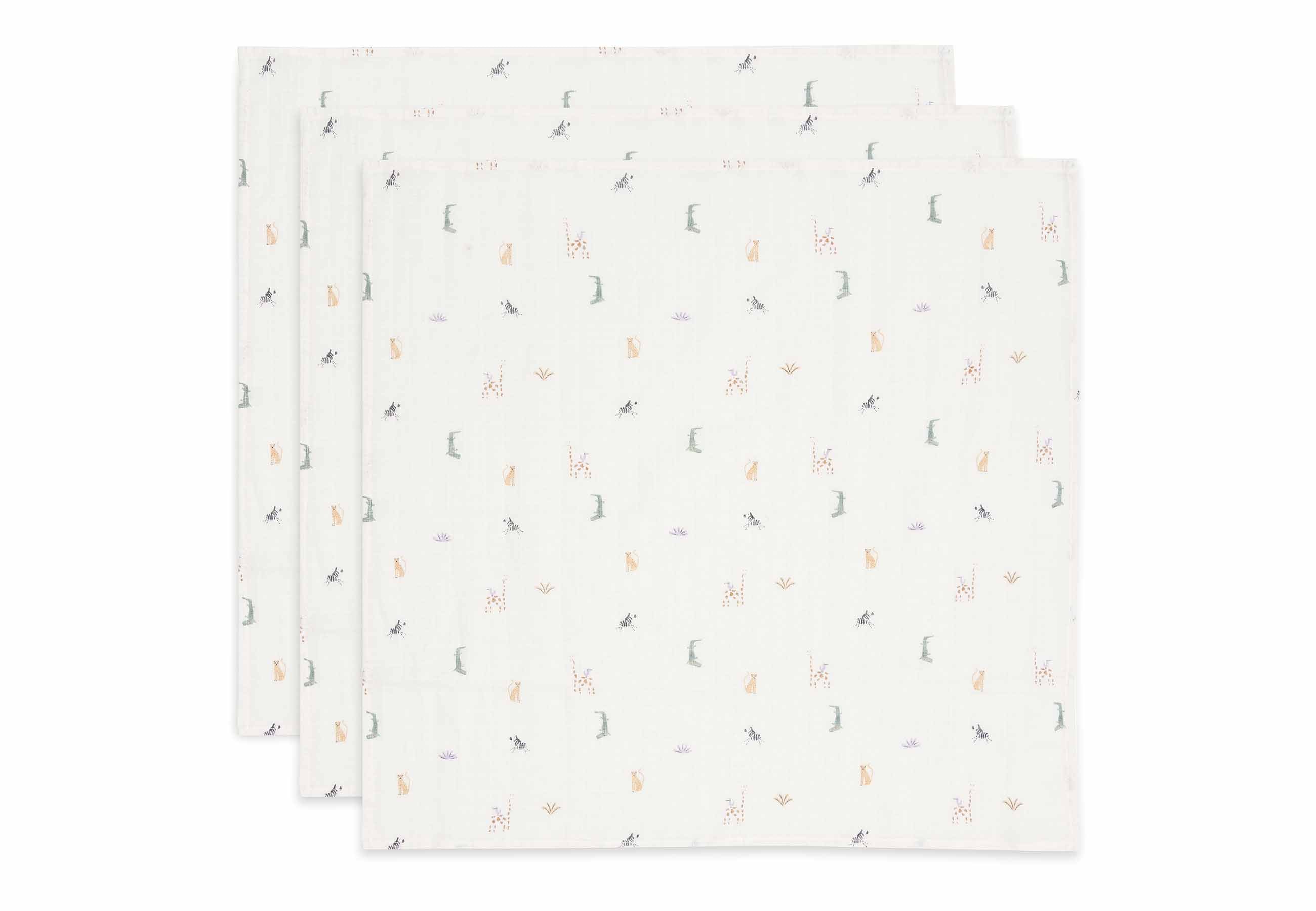 Lange gaze de coton small 70x70cm - Jungle Jambo - 3 Unités
