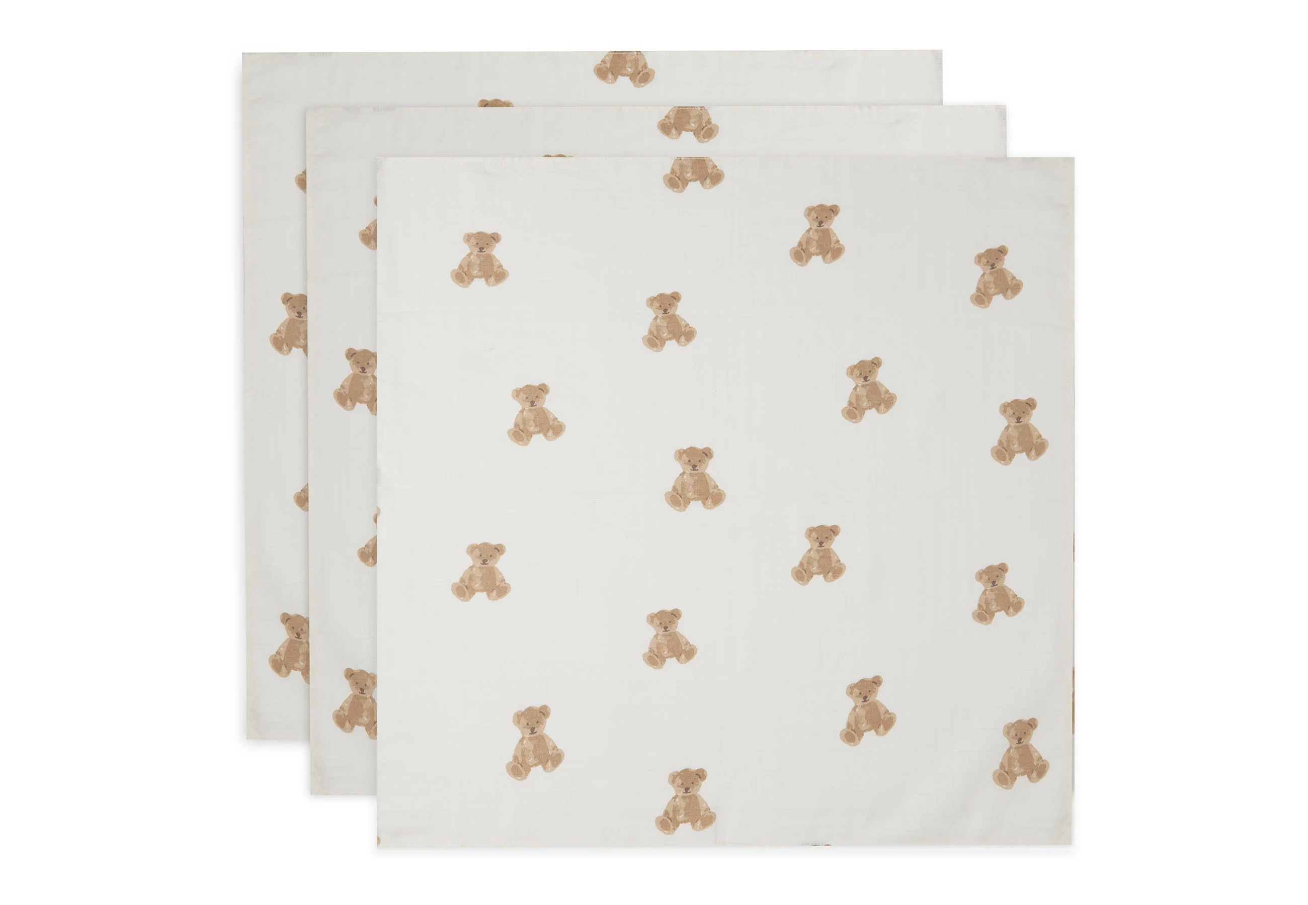 Lange gaze de coton small 70x70cm - Teddy Bear - 3 Unités