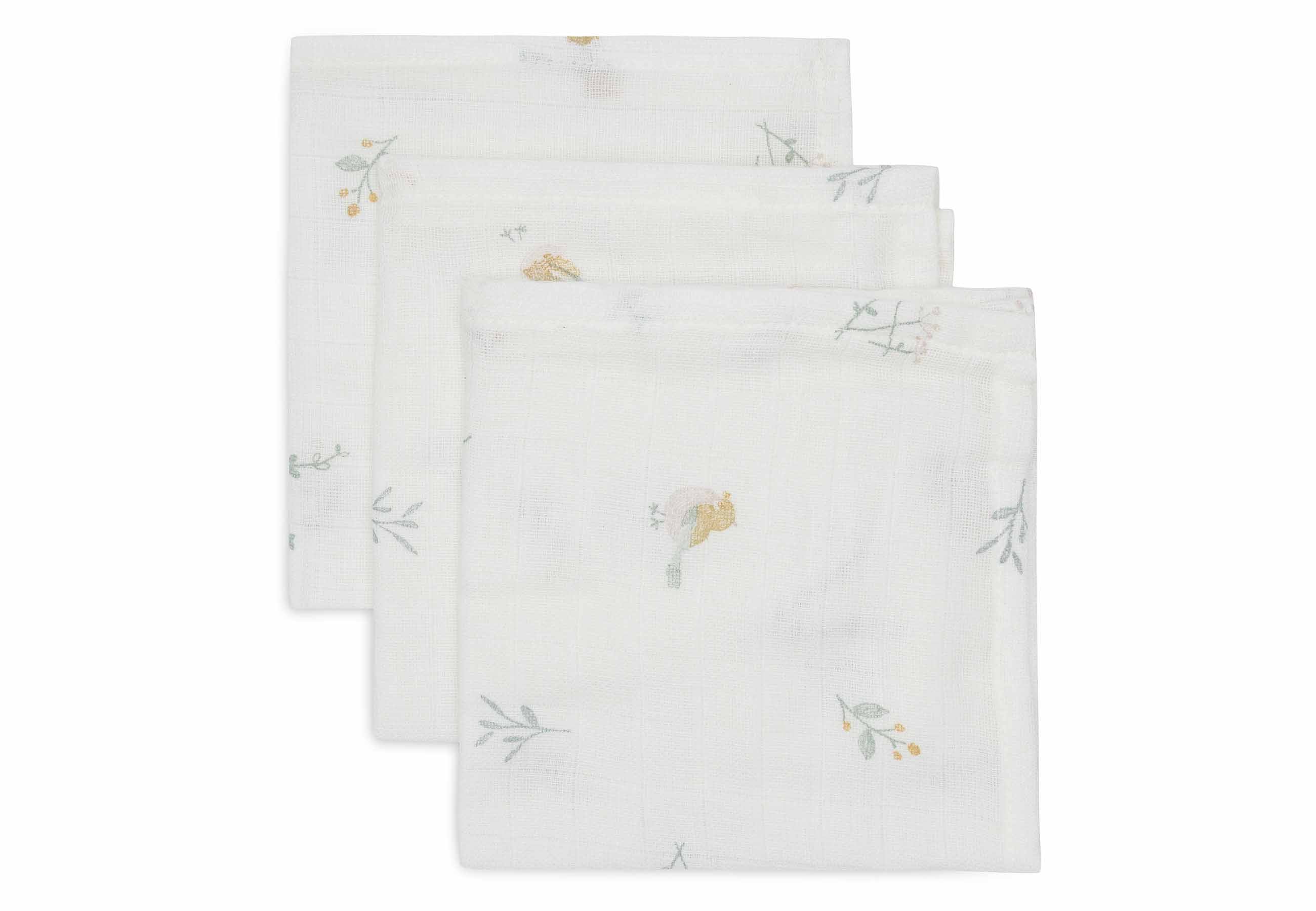 Serviette Gaze de Coton 31x31cm - Lovely Birds - 3 Unités