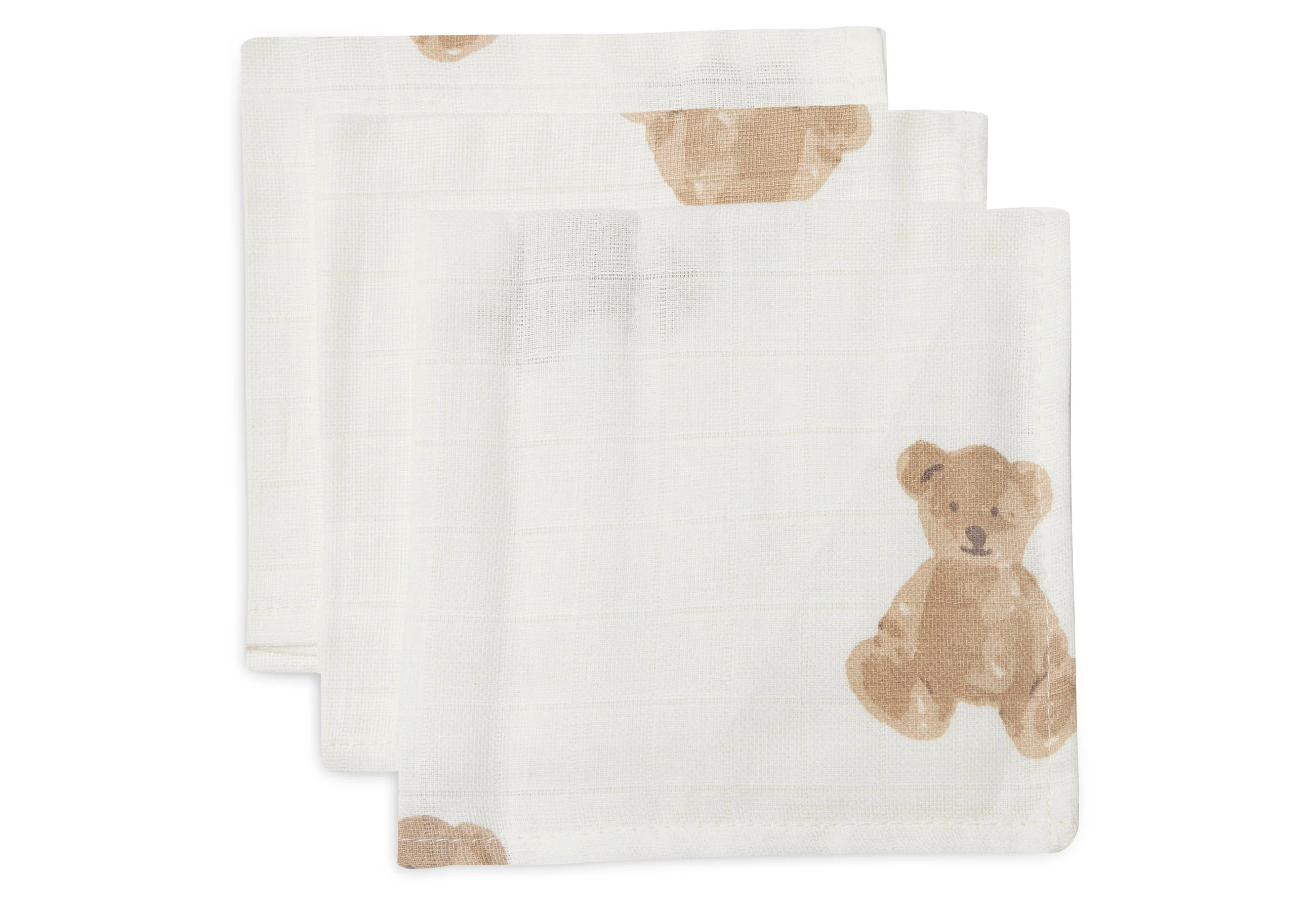 Serviette Gaze de Coton 31x31cm - Teddy Bear - 3 Unités